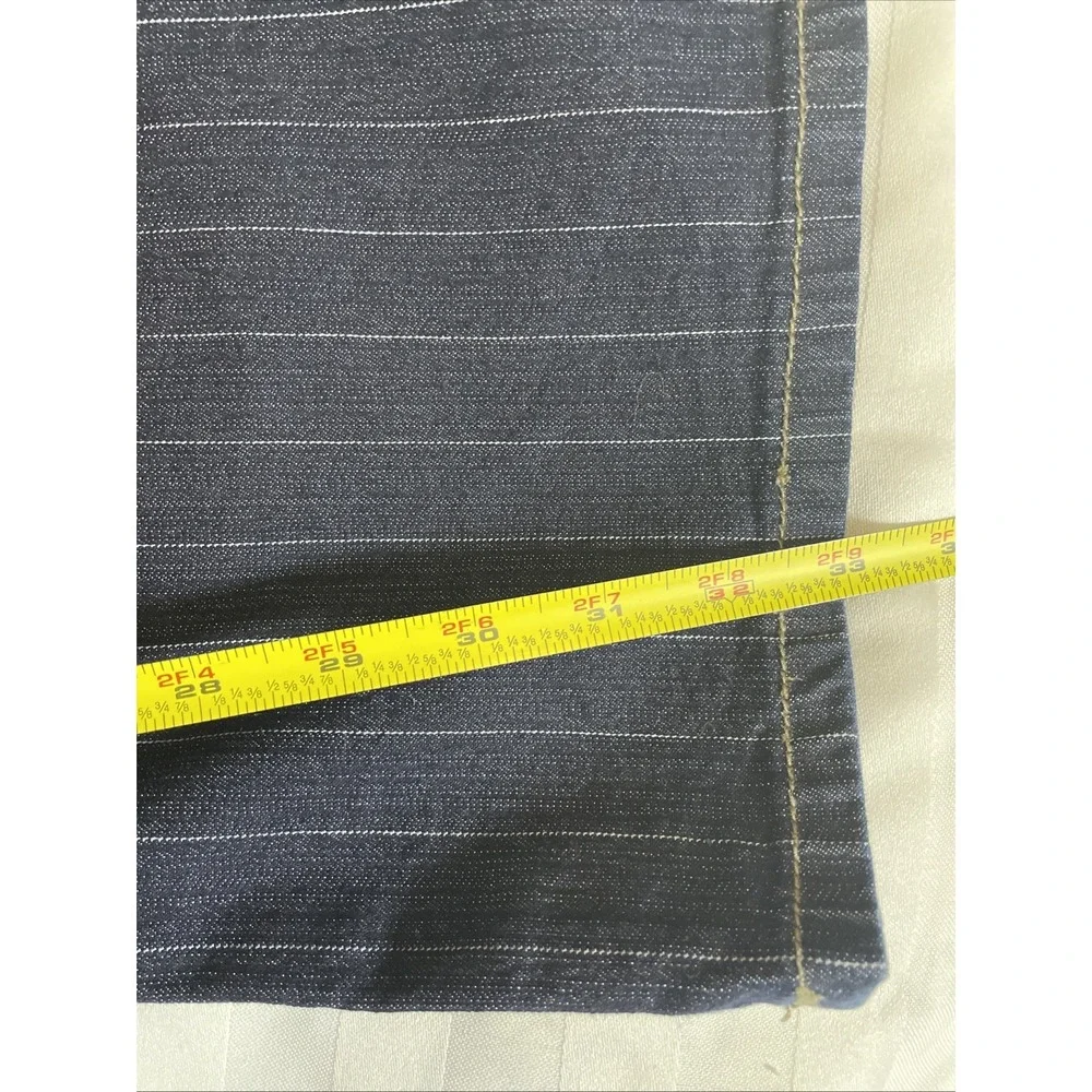 Vintage Z. Cavaricci Pinstripe Dark Wash High Waisted Straight Leg Jeans Size 24